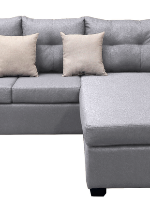 Sala Esquinera El Bazar Store Hermes Gris plata 225x165 cm, Lado Izquierdo y derecho, Lino nacional