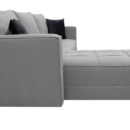 Sala Esquinera El Bazar Store Interlaken Gris Plata 280X180 cm, Tela Lino nacional, Modular