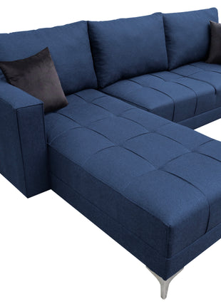 Sala Esquinera El Bazar Store Interlaken Azul Marino 280X180 cm, Tela Lino nacional, Modular