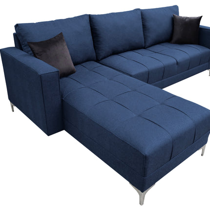 Sala Esquinera El Bazar Store Interlaken Azul Marino 280X180 cm, Tela Lino nacional, Modular