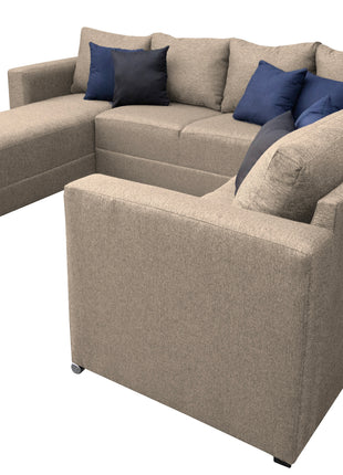 Sala Corbel - Esquinera en "U" Beige, 200x315x255 cm, 4 salas en 1, El Bazar Store