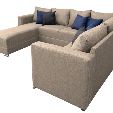 Sala Corbel - Esquinera en "U" Beige, 200x315x255 cm, 4 salas en 1, El Bazar Store