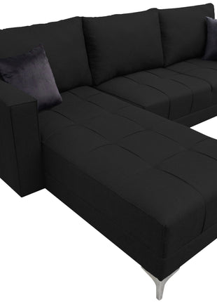 Sala Esquinera El Bazar Store Interlaken Negro 280X180 cm, Tela Lino nacional, Modular