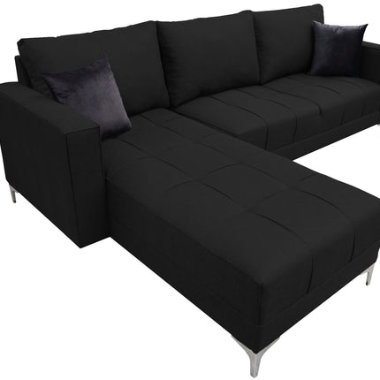 Sala Esquinera El Bazar Store Interlaken Negro 280X180 cm, Tela Lino nacional, Modular