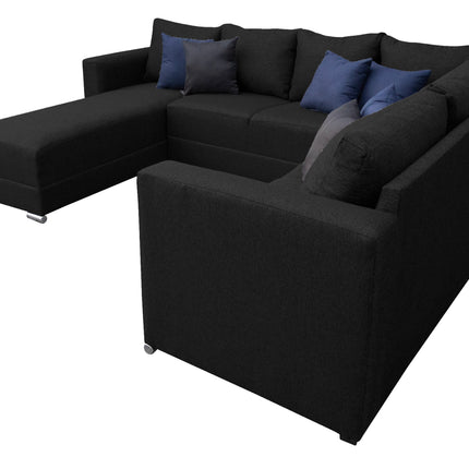 Sala Corbel - Esquinera en "U" Negro, 200x315x255 cm, 4 salas en 1, El Bazar Store