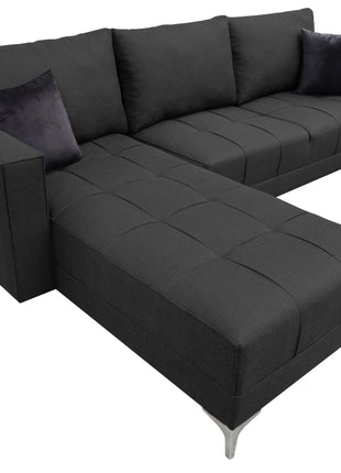 Sala Esquinera El Bazar Store Interlaken Gris Oxford 280X180 cm, Tela Lino nacional, Modular