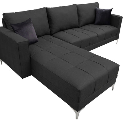 Sala Esquinera El Bazar Store Interlaken Gris Oxford 280X180 cm, Tela Lino nacional, Modular
