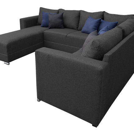 Sala Corbel - Esquinera en "U" Gris Oxford, 200x315x255 cm, 4 salas en 1, El Bazar Store