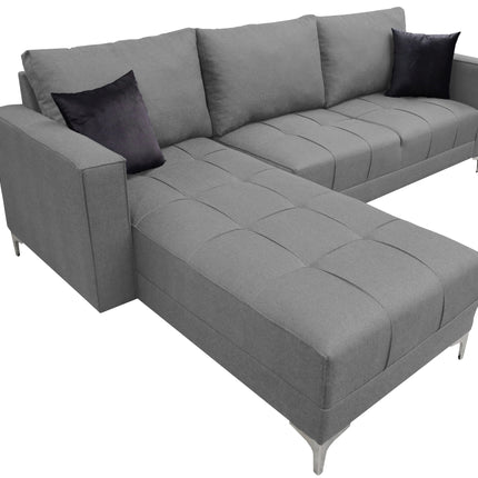 Sala Esquinera El Bazar Store Interlaken Gris Plata 280X180 cm, Tela Lino nacional, Modular