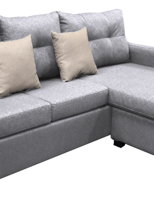 Sala Esquinera El Bazar Store Hermes Gris plata 225x165 cm, Lado Izquierdo y derecho, Lino nacional