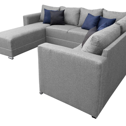 Sala Corbel - Esquinera en "U" Plata, 200x315x255 cm, 4 salas en 1, El Bazar Store
