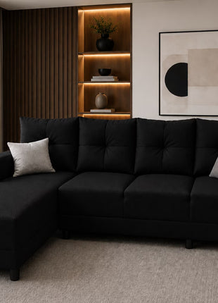 Sala Esquinera El Bazar Store Freya 275x160 cm, Tela Lino nacional, Modular