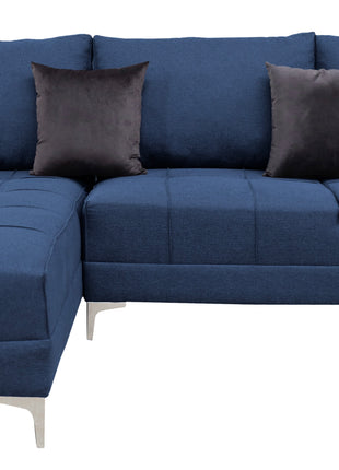 Sala Esquinera El Bazar Store Interlaken Azul Marino 280X180 cm, Tela Lino nacional, Modular