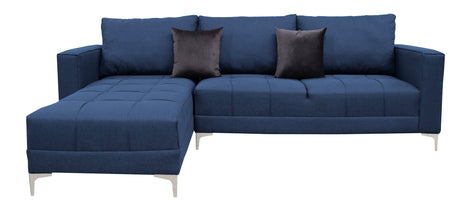 Sala Esquinera El Bazar Store Interlaken Azul Marino 280X180 cm, Tela Lino nacional, Modular