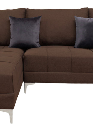 Sala Esquinera El Bazar Store Interlaken Chocolate 280X180 cm, Tela Lino nacional, Modular