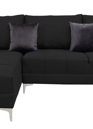 Sala Esquinera El Bazar Store Interlaken Negro 280X180 cm, Tela Lino nacional, Modular