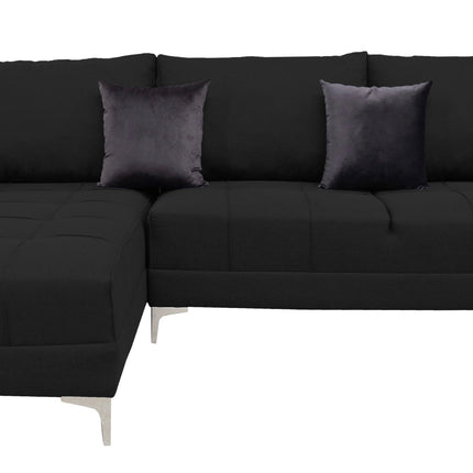 Sala Esquinera El Bazar Store Interlaken Negro 280X180 cm, Tela Lino nacional, Modular