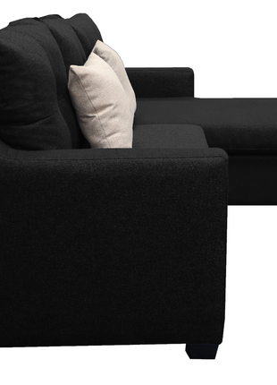 Sala Esquinera El Bazar Store Hermes Negro 225x165 cm, Lado Izquierdo y derecho, Lino nacional