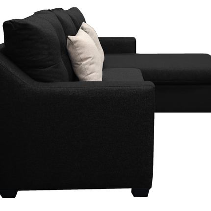 Sala Esquinera El Bazar Store Hermes Negro 225x165 cm, Lado Izquierdo y derecho, Lino nacional