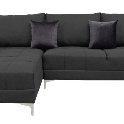 Sala Esquinera El Bazar Store Interlaken Gris Oxford 280X180 cm, Tela Lino nacional, Modular