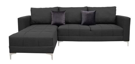 Sala Esquinera El Bazar Store Interlaken Gris Oxford 280X180 cm, Tela Lino nacional, Modular