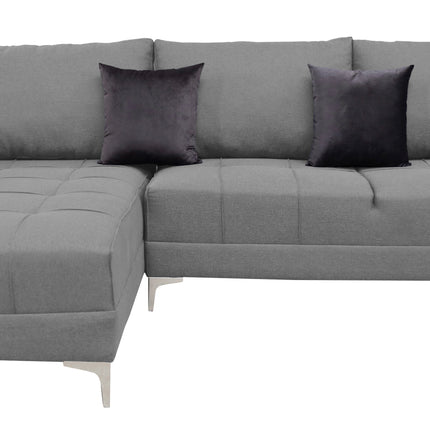 Sala Esquinera El Bazar Store Interlaken Gris Plata 280X180 cm, Tela Lino nacional, Modular