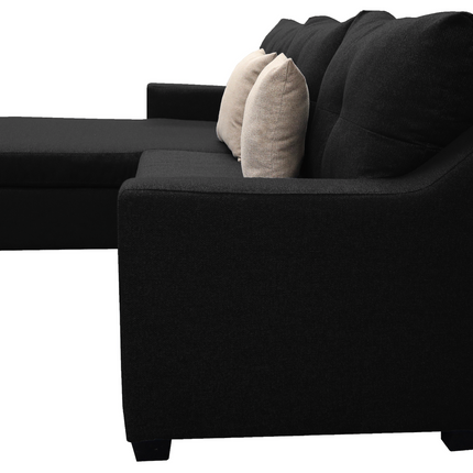 Sala Esquinera El Bazar Store Hermes Negro 225x165 cm, Lado Izquierdo y derecho, Lino nacional