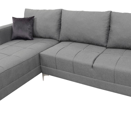 Sala Esquinera El Bazar Store Interlaken Gris Plata 280X180 cm, Tela Lino nacional, Modular