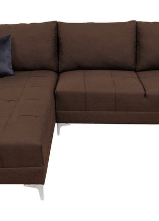 Sala Esquinera El Bazar Store Interlaken Chocolate 280X180 cm, Tela Lino nacional, Modular