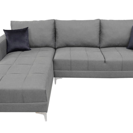 Sala Esquinera El Bazar Store Interlaken Gris Plata 280X180 cm, Tela Lino nacional, Modular