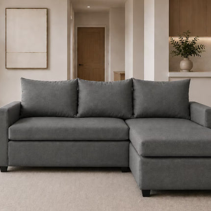 Sala Esquinera Modular El Bazar Store Vancouver 175x130 cm Sofa Lado derecho ó izquierdo Económica, Tela Lino