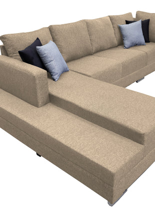 Sala esquinera El Bazar Store Aquiles Beige 315x200 cm, Lino nacional, Modular