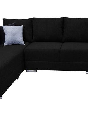 Sala esquinera El Bazar Store Aquiles Negro 315x200 cm, Lino nacional, Modular