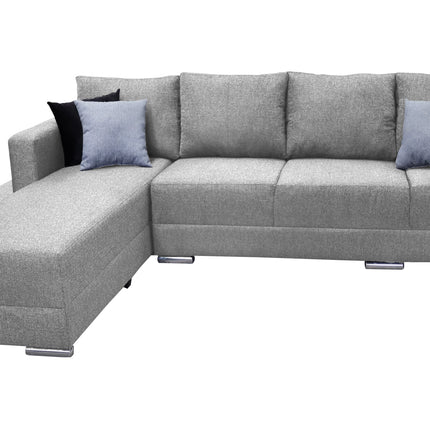 Sala esquinera El Bazar Store Aquiles Gris Plata 315x200 cm, Lino nacional, Modular