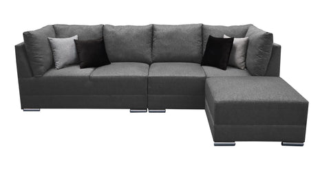 Sala Esquinera El Bazar Store Hades Gris Oxford 300x85 cm, Tela Lino nacional, Modular, Lado derecho ó izquierdo