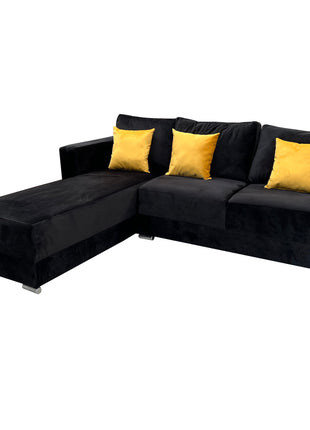 Sala Esquinera El Bazar Store Aston 260x200 cm Negro Terciopelo