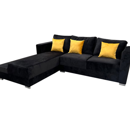 Sala Esquinera El Bazar Store Aston 260x200 cm Negro Terciopelo