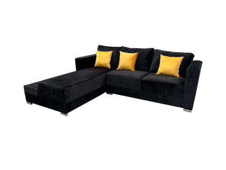 Sala Esquinera El Bazar Store Aston 260x200 cm Negro Terciopelo