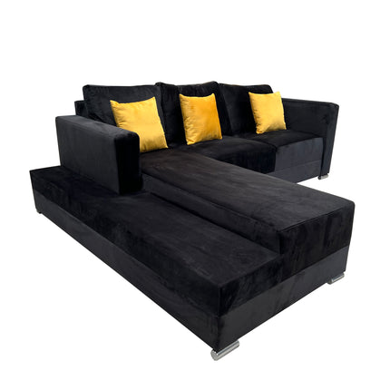 Sala Esquinera El Bazar Store Aston 260x200 cm Negro Terciopelo