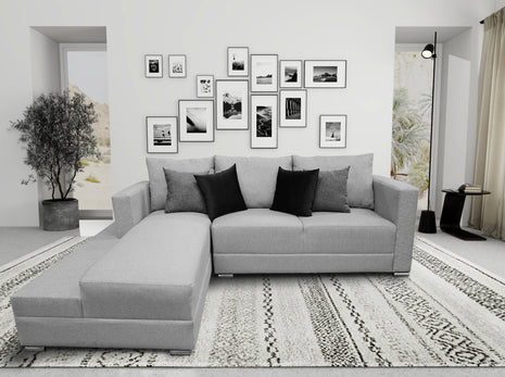 Sala Esquinera El Bazar Store Aston 260x200 cm - Gris plata, lino nacional