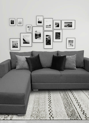 Sala Esquinera El Bazar Store Aston 260x200 cm - Gris Oxford, lino nacional