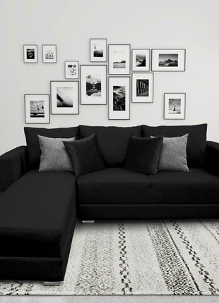 Sala Esquinera El Bazar Store Aston 260x200 cm Negro lino nacional