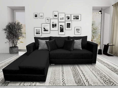 Sala Esquinera El Bazar Store Aston 260x200 cm Negro lino nacional