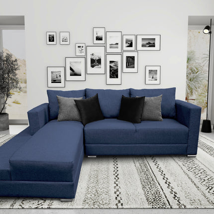 Sala Esquinera El Bazar Store Aston 260x200 cm Azul Marino lino nacional