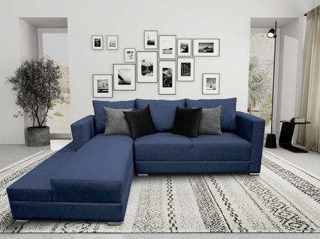 Sala Esquinera El Bazar Store Aston 260x200 cm Azul Marino lino nacional