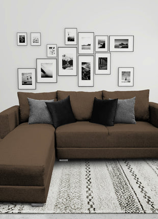 Sala Esquinera El Bazar Store Aston 260x200 cm Chocolate lino nacional