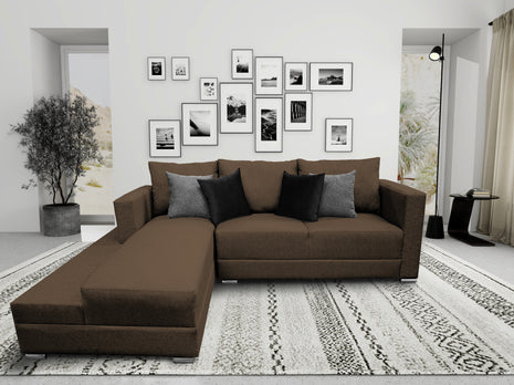 Sala Esquinera El Bazar Store Aston 260x200 cm Chocolate lino nacional