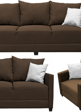 Sala Modular 3-2-1 El Bazar Store Atlanta Lino Chocolate Sofa Love seat sillón