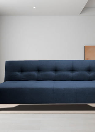 Sofá Cama Reclinable El Bazar Store Vegas Lino Azul Marino Futon 3 Posiciones