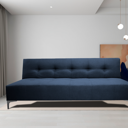 Sofá Cama Reclinable El Bazar Store Vegas Lino Azul Marino Futon 3 Posiciones